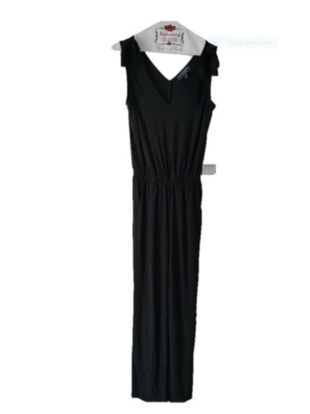 LAUNDRY BY SHELLI SEGAL womens Matte Jersey Shoulder Tie Jumpsuit, Black size 12
